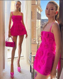 Simple A line Straps 18th Birthday Dresses Pink Birthday Outfits HZ1022