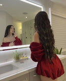 Sexy A line Off The Shoulder Burgundy 18th Birthday Dresses Short Birthday Outfits HZ1022