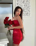 Sexy Sheath Red 18th Birthday Dresses Short Birthday Outfits HZ1022