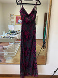 Sexy Mermaid Prom Gown With Straps Floral Black Prom Dresses HZ1022