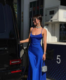 Sexy Sheath Straps Royal Blue Prom Dresses Evening Dress HZ1022