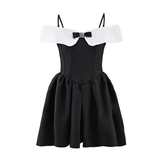 Sexy A line Off The Shoulder Black Short Homecoming Dress HZ1022