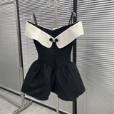 Sexy A line Off The Shoulder Black Short Homecoming Dress HZ1022