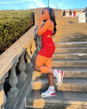 Sexy Sheath Red Sequin Short Homecoming Dress HZ1022