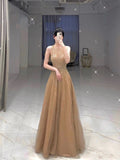 Pretty A Line Scoop Neckline Sleeveless Party Dress Tulle Prom Dresses HZ1022