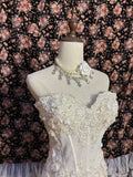 Elegant Sweetheart Neckline Herringbone Embroidery Floral Tulle Wedding Dress HZ1022