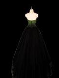 Ball Gown Sweetheart Tulle Black Prom Dresses Evening Dress HZ1022